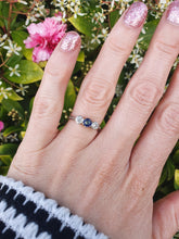 Load image into Gallery viewer, 7405 Antique: 18ct Gold Platinum Set French Blue Sapphire Diamonds Dress Ring
