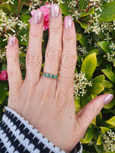 Load image into Gallery viewer, 7433- Vintage 18ct Emeralds Brilliant round cut Diamonds Eternity Rind- lovely combination
