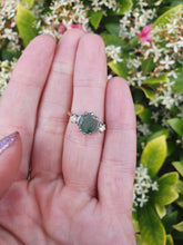 Load image into Gallery viewer, 7411-Vintage; (1973) 18ct Gold Emerald Full Cut Diamonds 3 Stone Ring- very fine example-
