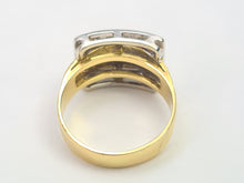 Load image into Gallery viewer, 7483: Vintage: (London) 1974- 18ct Gold 17 Round Cut Diamonds Buckle Ring- 50 years old- heavy,
