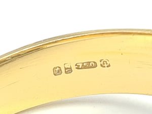 7483: Vintage: (London) 1974- 18ct Gold 17 Round Cut Diamonds Buckle Ring- 50 years old- heavy,