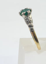 Load image into Gallery viewer, 7508: Antique Art Deco; 10ct Gold Platinum Emerald Solitaire - Approximately 90 years old.
