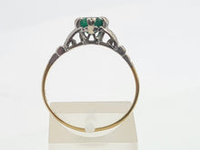 Load image into Gallery viewer, 7508: Antique Art Deco; 10ct Gold Platinum Emerald Solitaire - Approximately 90 years old.
