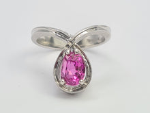 Load image into Gallery viewer, A7534: Vintage: 1977 - Fabulous 18ct White Gold Pear Cut Pink Sapphire Cocktail Ring- this is a substantial and sensational ring
