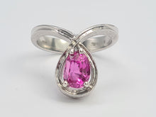 Load image into Gallery viewer, A7534: Vintage: 1977 - Fabulous 18ct White Gold Pear Cut Pink Sapphire Cocktail Ring- this is a substantial and sensational ring
