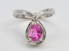 Load image into Gallery viewer, A7534: Vintage: 1977 - Fabulous 18ct White Gold Pear Cut Pink Sapphire Cocktail Ring- this is a substantial and sensational ring
