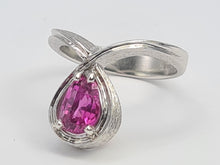 Load image into Gallery viewer, A7534: Vintage: 1977 - Fabulous 18ct White Gold Pear Cut Pink Sapphire Cocktail Ring- this is a substantial and sensational ring
