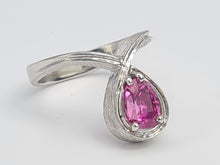 Load image into Gallery viewer, A7534: Vintage: 1977 - Fabulous 18ct White Gold Pear Cut Pink Sapphire Cocktail Ring- this is a substantial and sensational ring
