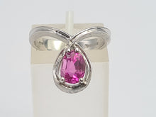 Load image into Gallery viewer, A7534: Vintage: 1977 - Fabulous 18ct White Gold Pear Cut Pink Sapphire Cocktail Ring- this is a substantial and sensational ring
