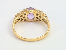 Load image into Gallery viewer, A7535:Vintage: 18ct Lilac Amethyst 12 Brilliant Cut Diamonds Ring= elegant, seductive, sparkling
