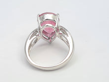 Load image into Gallery viewer, 7576: Vintage: 9ct White Gold Pear-Cut Large Champagne Pink Ruby Cocktail- lovely cut and colours
