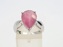 Load image into Gallery viewer, 7576: Vintage: 9ct White Gold Pear-Cut Large Champagne Pink Ruby Cocktail- lovely cut and colours
