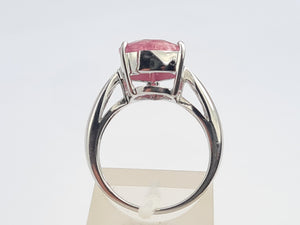 7576: Vintage: 9ct White Gold Pear-Cut Large Champagne Pink Ruby Cocktail- lovely cut and colours