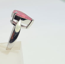 Load image into Gallery viewer, 7576: Vintage: 9ct White Gold Pear-Cut Large Champagne Pink Ruby Cocktail- lovely cut and colours
