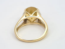 Load image into Gallery viewer, 7610: Vintage: 9ct Gold Hypnotic Round Cut Yellow Citrine Diamonds Cocktail Ring.
