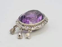 Load image into Gallery viewer, A9031: Antique : Edwardian 14ct Gold Amethyst Rose Cut Diamonds Pendant- Exceptional
