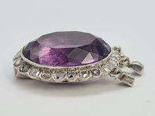 Load image into Gallery viewer, A9031: Antique : Edwardian 14ct Gold Amethyst Rose Cut Diamonds Pendant- Exceptional
