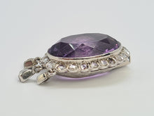 Load image into Gallery viewer, A9031: Antique : Edwardian 14ct Gold Amethyst Rose Cut Diamonds Pendant- Exceptional
