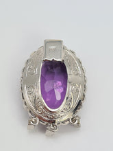 Load image into Gallery viewer, A9031: Antique : Edwardian 14ct Gold Amethyst Rose Cut Diamonds Pendant- Exceptional
