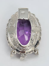 Load image into Gallery viewer, A9031: Antique : Edwardian 14ct Gold Amethyst Rose Cut Diamonds Pendant- Exceptional
