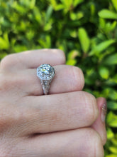 Load image into Gallery viewer, 7614: Vintage: 18ct White Gold 0.98ct Full Round Cut Diamond &amp; Diamonds Ring- S1 Clarity I/J colour - simply fabulous
