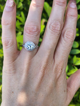 Load image into Gallery viewer, 7614: Vintage: 18ct White Gold 0.98ct Full Round Cut Diamond &amp; Diamonds Ring- S1 Clarity I/J colour - simply fabulous
