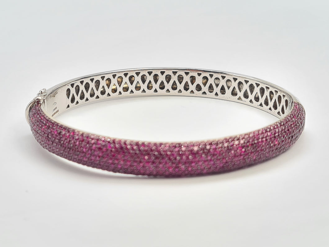 7658: Starlight Ruby White Gold Bangle by Niquesa London - Outrageous Beauty- FABULOUS