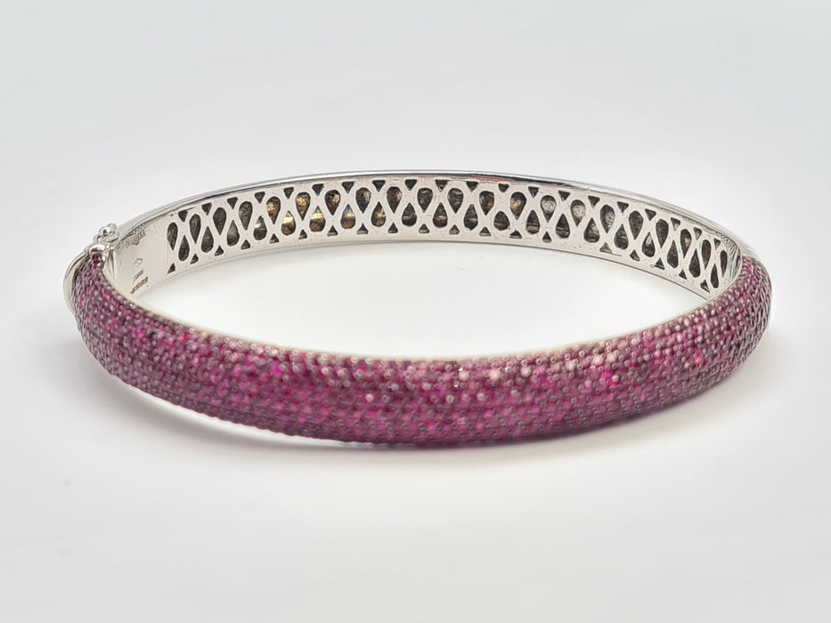 7658: Starlight Ruby White Gold Bangle by Niquesa London - 7.1ct Rubies