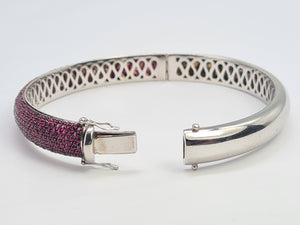 7658: Starlight Ruby White Gold Bangle by Niquesa London - Outrageous Beauty- FABULOUS