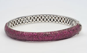 7658: Starlight Ruby White Gold Bangle by Niquesa London - Outrageous Beauty- FABULOUS