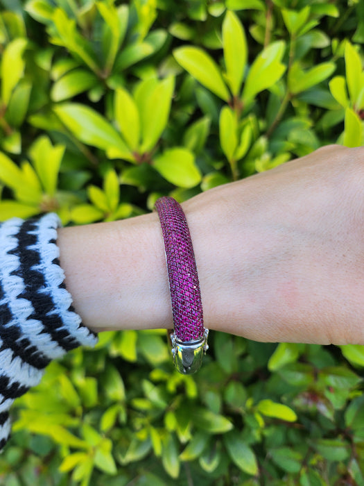 7658: Starlight Ruby White Gold Bangle by Niquesa London - 7.1ct Rubies