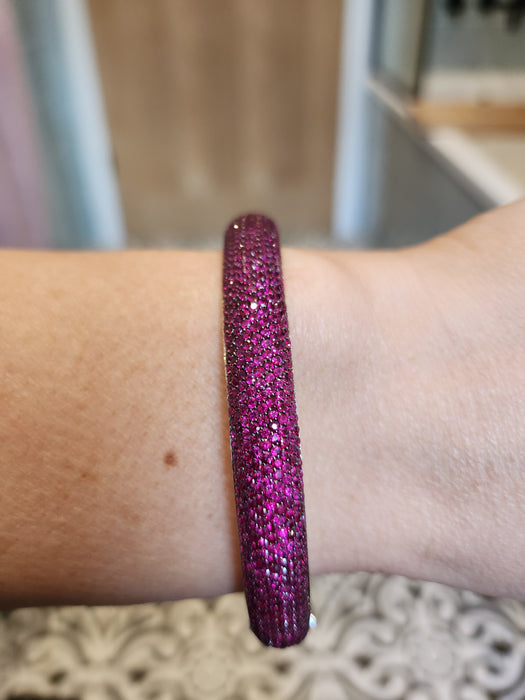7658: Starlight Ruby White Gold Bangle by Niquesa London - 7.1ct Rubies