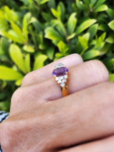 Load image into Gallery viewer, A7535:Vintage: 18ct Lilac Amethyst 12 Brilliant Cut Diamonds Ring= elegant, seductive, sparkling
