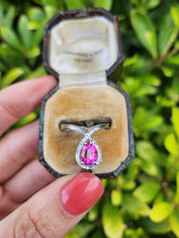 Load image into Gallery viewer, A7534: Vintage: 1977 - Fabulous 18ct White Gold Pear Cut Pink Sapphire Cocktail Ring- this is a substantial and sensational ring
