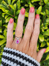 Load image into Gallery viewer, A7534: Vintage: 1977 - Fabulous 18ct White Gold Pear Cut Pink Sapphire Cocktail Ring- this is a substantial and sensational ring
