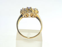 Load image into Gallery viewer, 7667: Vintage &amp; Rare 9ct Gold Mixed Blue Tanzanites Flower Head Ring- exquisite, statement
