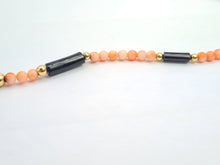 Load image into Gallery viewer, A7681: Antique: 18ct Gold Coral Necklace (Black and Angel Pink Coral)- old is beautiful
