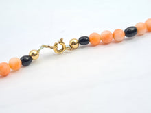 Load image into Gallery viewer, A7681: Antique: 18ct Gold Coral Necklace (Black and Angel Pink Coral)- old is beautiful
