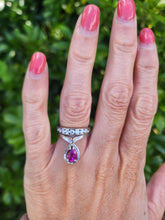 Load image into Gallery viewer, A7534: Vintage: 1977 - Fabulous 18ct White Gold Pear Cut Pink Sapphire Cocktail Ring- this is a substantial and sensational ring
