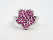 Cargar imagen en el visor de la galería, A7737: Vintage: Exquisite 18 White Gold 65 Pink Rubies Cocktail Ring- elegant sophistication
