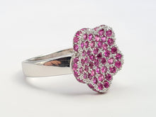 Cargar imagen en el visor de la galería, A7737: Vintage: Exquisite 18 White Gold 65 Pink Rubies Cocktail Ring- elegant sophistication
