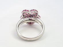 Cargar imagen en el visor de la galería, A7737: Vintage: Exquisite 18 White Gold 65 Pink Rubies Cocktail Ring- elegant sophistication
