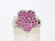 Cargar imagen en el visor de la galería, A7737: Vintage: Exquisite 18 White Gold 65 Pink Rubies Cocktail Ring- elegant sophistication
