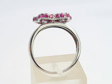 Cargar imagen en el visor de la galería, A7737: Vintage: Exquisite 18 White Gold 65 Pink Rubies Cocktail Ring- elegant sophistication
