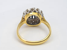 Cargar imagen en el visor de la galería, A7744: Vintage: (1978): 18ct Gold French Blue Sapphire 12 Diamonds Cluster Ring- Super sparkling eye candy
