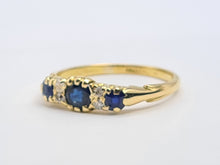 Load image into Gallery viewer, A7753: Vintage: 18ct Cornflower Blue Sapphires Diamonds Dress/Stacker Ring- elegant lines, high calibre stones
