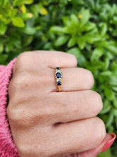 Load image into Gallery viewer, A7753: Vintage: 18ct Cornflower Blue Sapphires Diamonds Dress/Stacker Ring- elegant lines, high calibre stones
