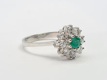 Load image into Gallery viewer, A9045: Vintage: (1978) Exceptional Diamonds Emerald Flower head Ring- absolutely exquisite
