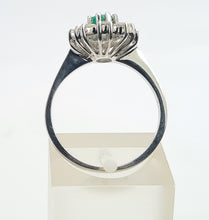 Load image into Gallery viewer, A9045: Vintage: (1978) Exceptional Diamonds Emerald Flower head Ring- absolutely exquisite
