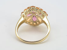 Cargar imagen en el visor de la galería, 7767: Vintage Fabulous 9ct Gold Almandine Garnets Amarillo Citrines Cocktail Ring- beautiful colour combination
